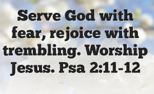 Serve the LORD with fear and trembling.